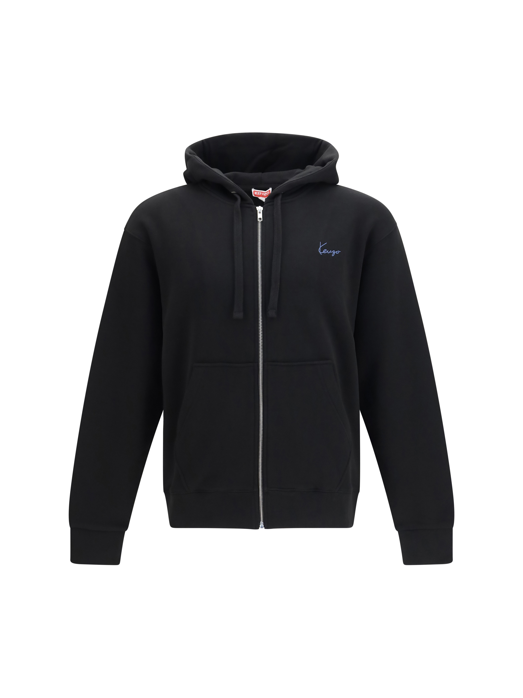 Kenzio Signature Embroidered Cotton Zip Hoodie