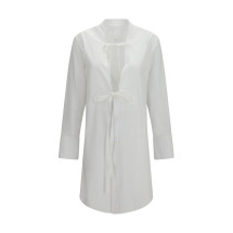 Raw-edge cotton mini Dress