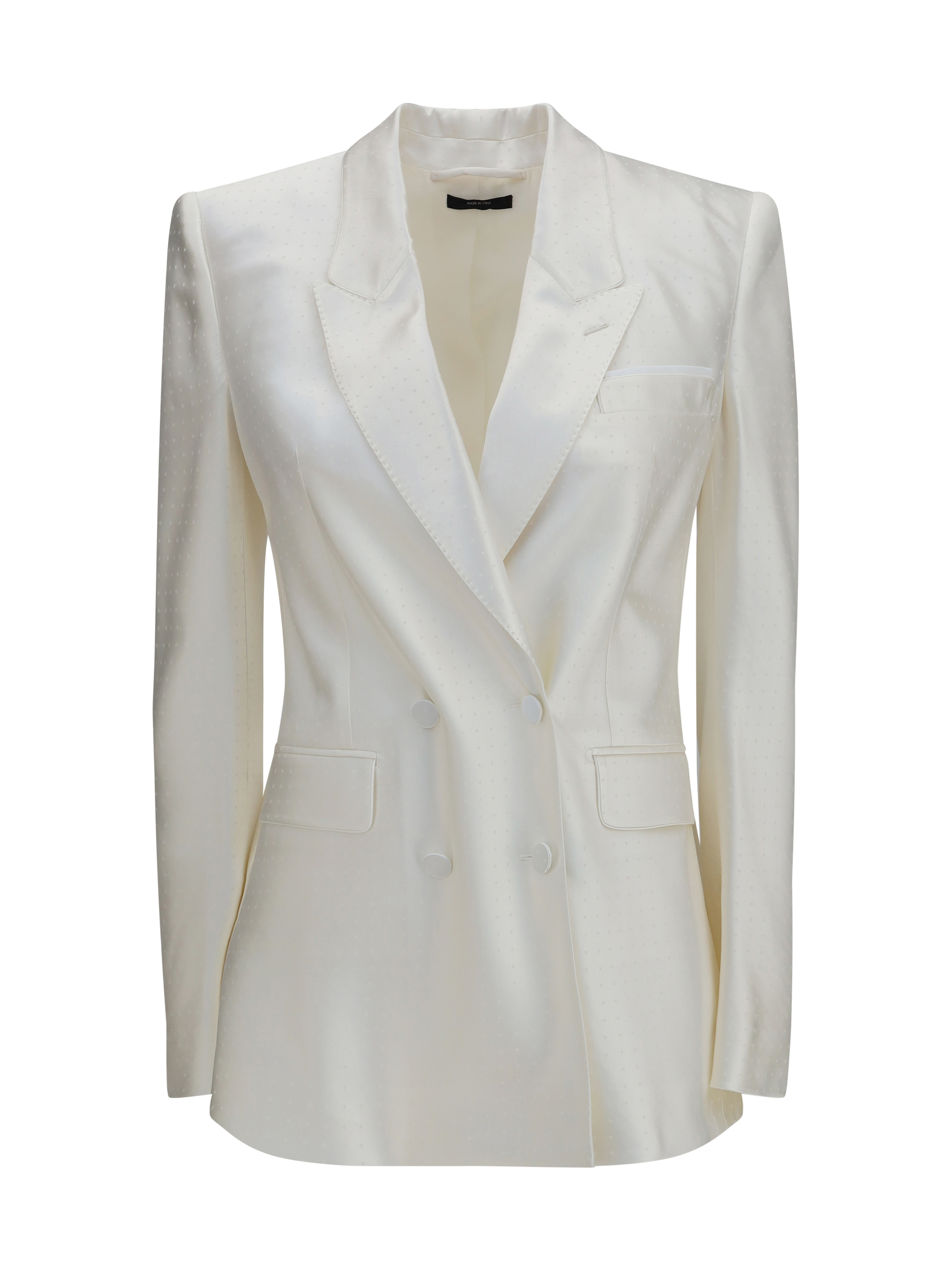 Polka-dot satin double-breasted Blazer