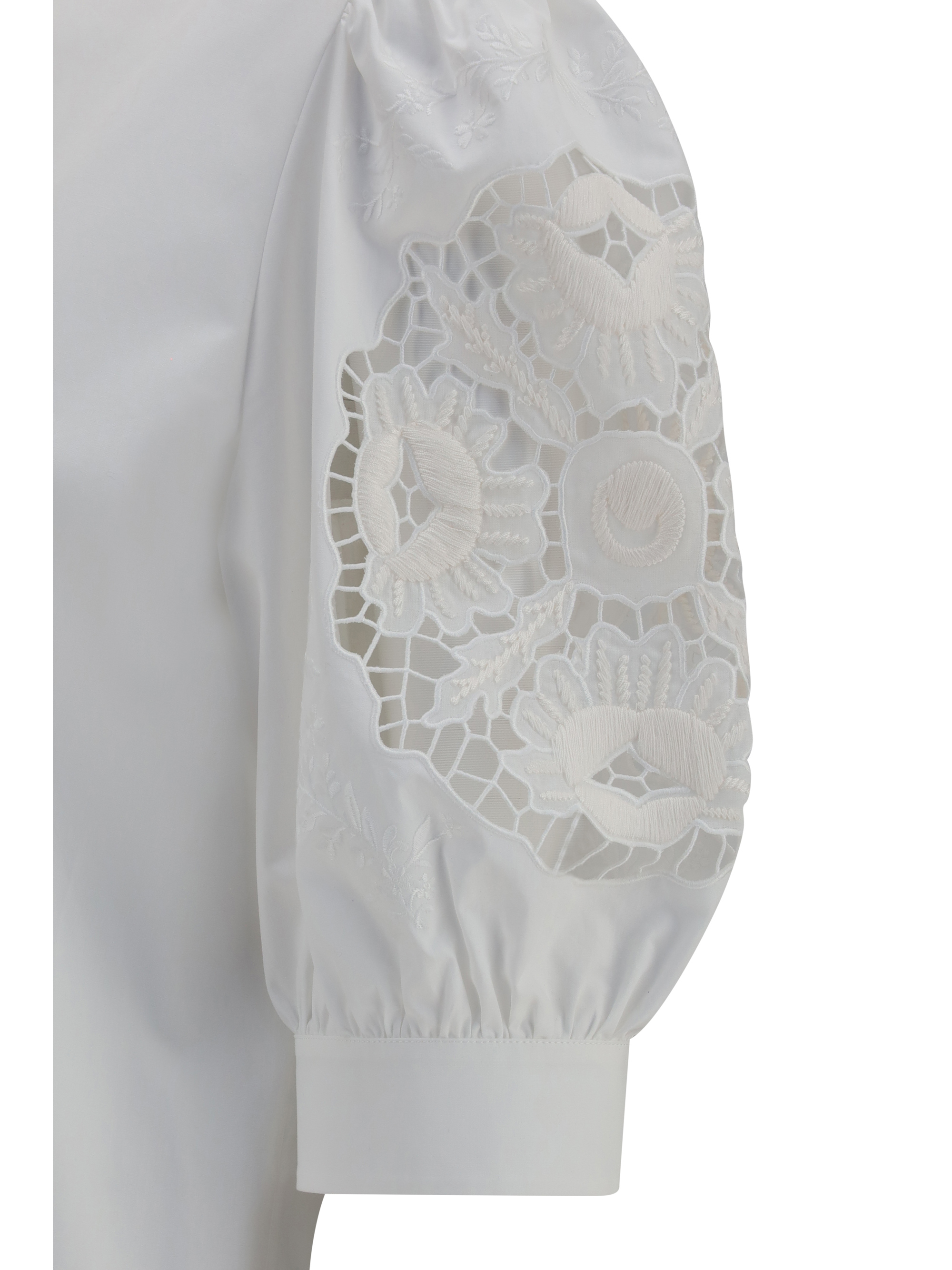 Shirt with Sangallo lace sleeves