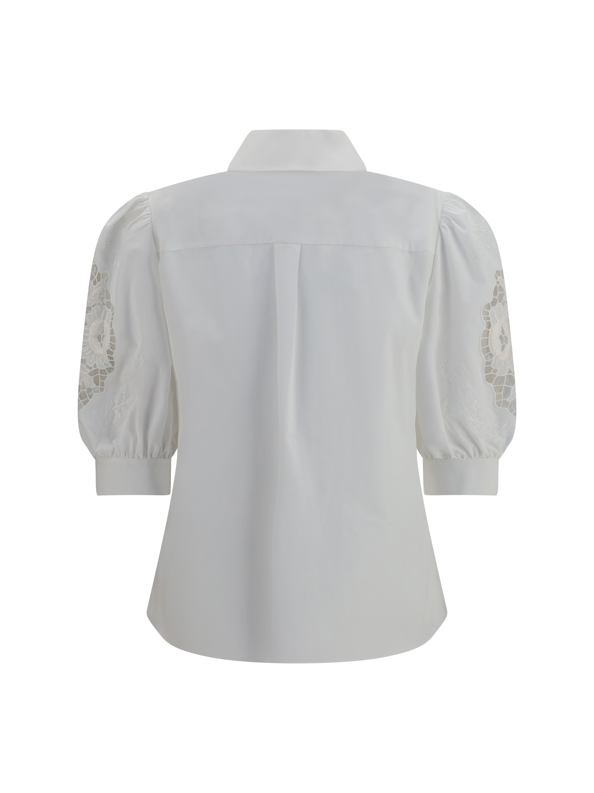 Shirt with Sangallo lace sleeves
