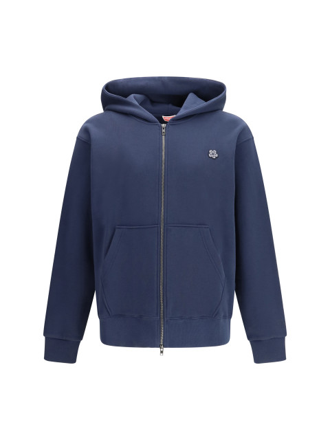 Boke Flower embroidered zip Hoodie