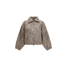 Perforated zip Cardigan
