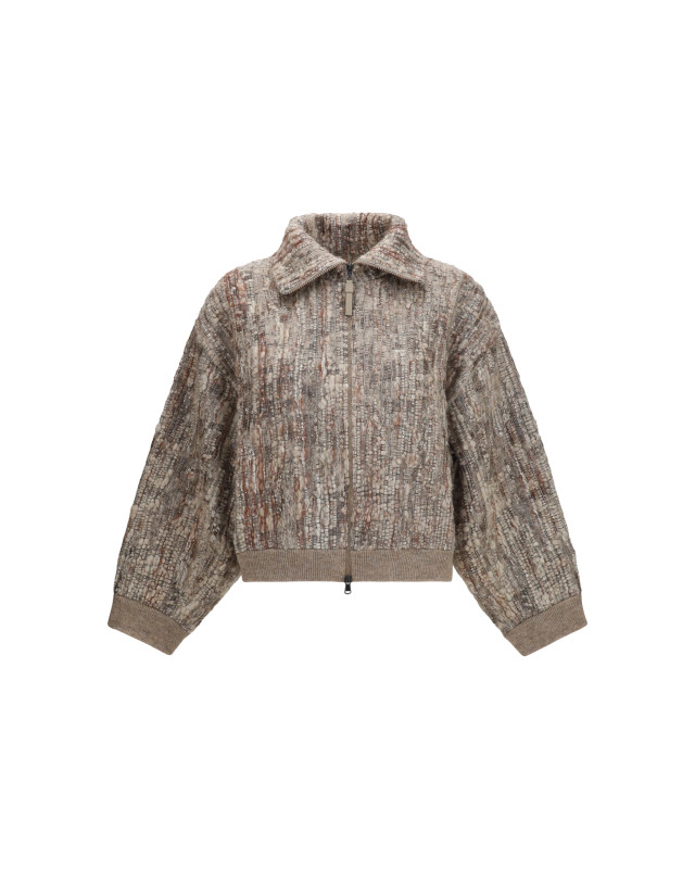 Perforated zip Cardigan