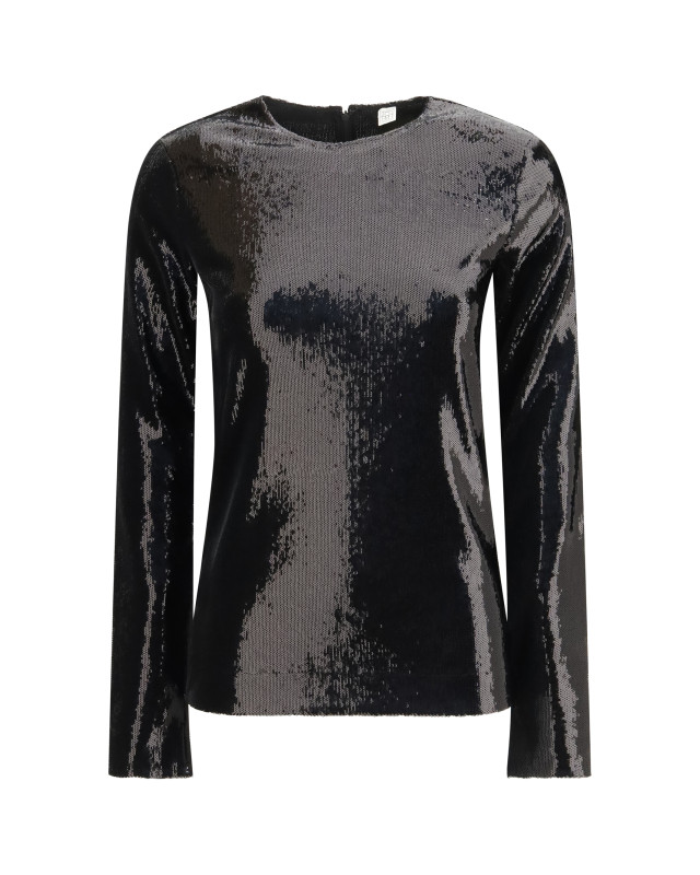 Long-sleeved sequin Top