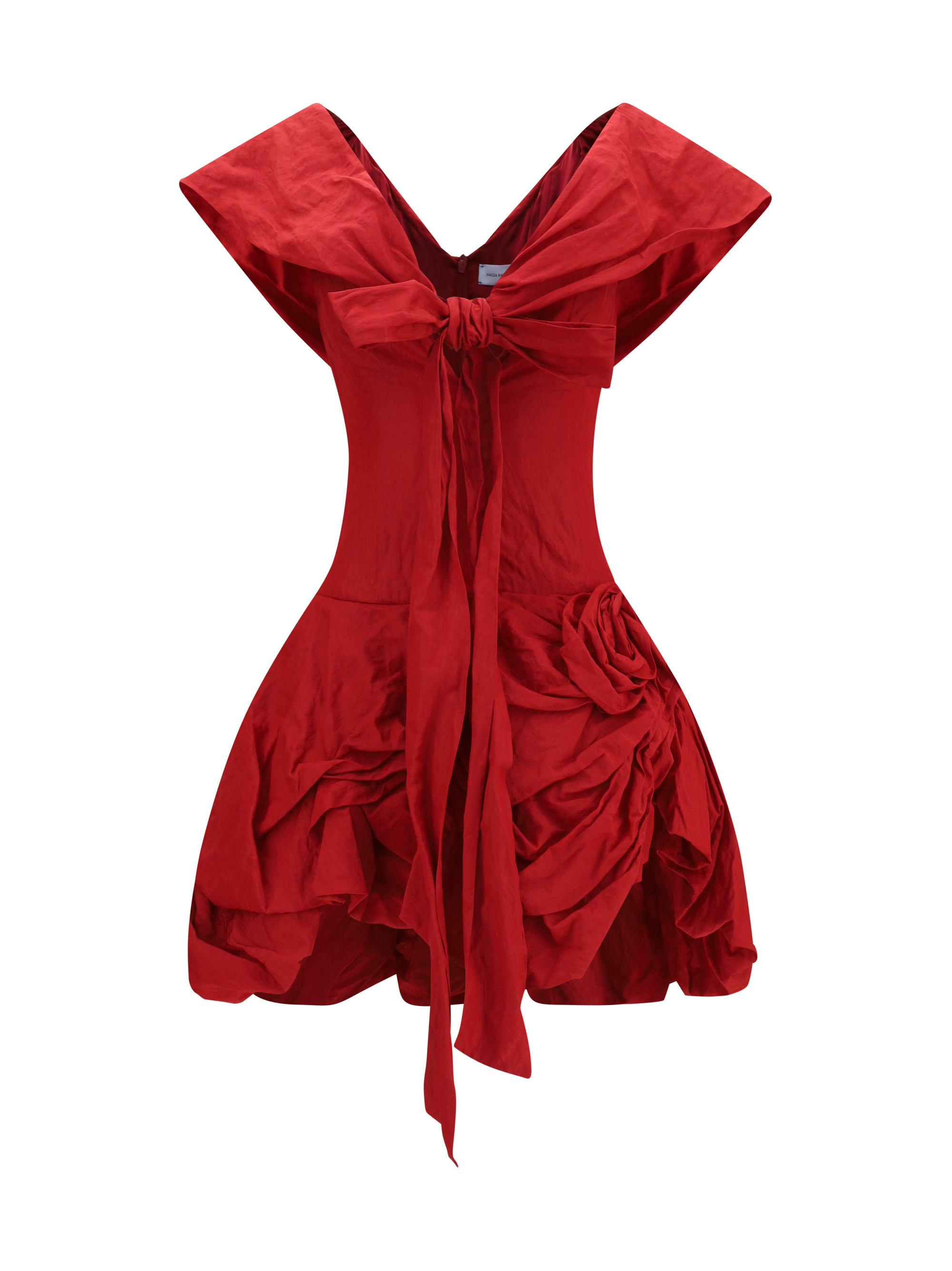 Draped shawl-collar midi Dress