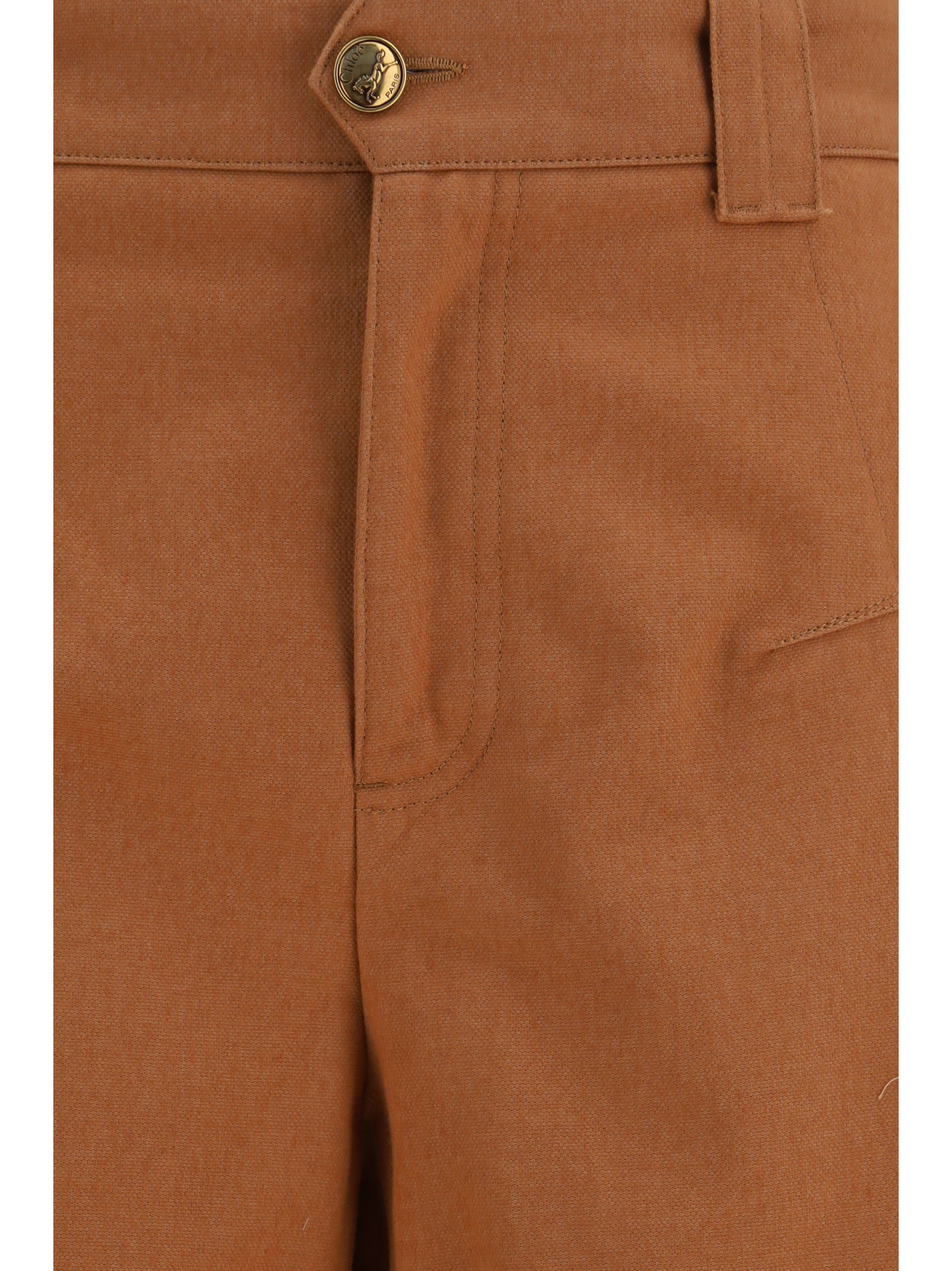 Cotton canvas barrel-leg Pants