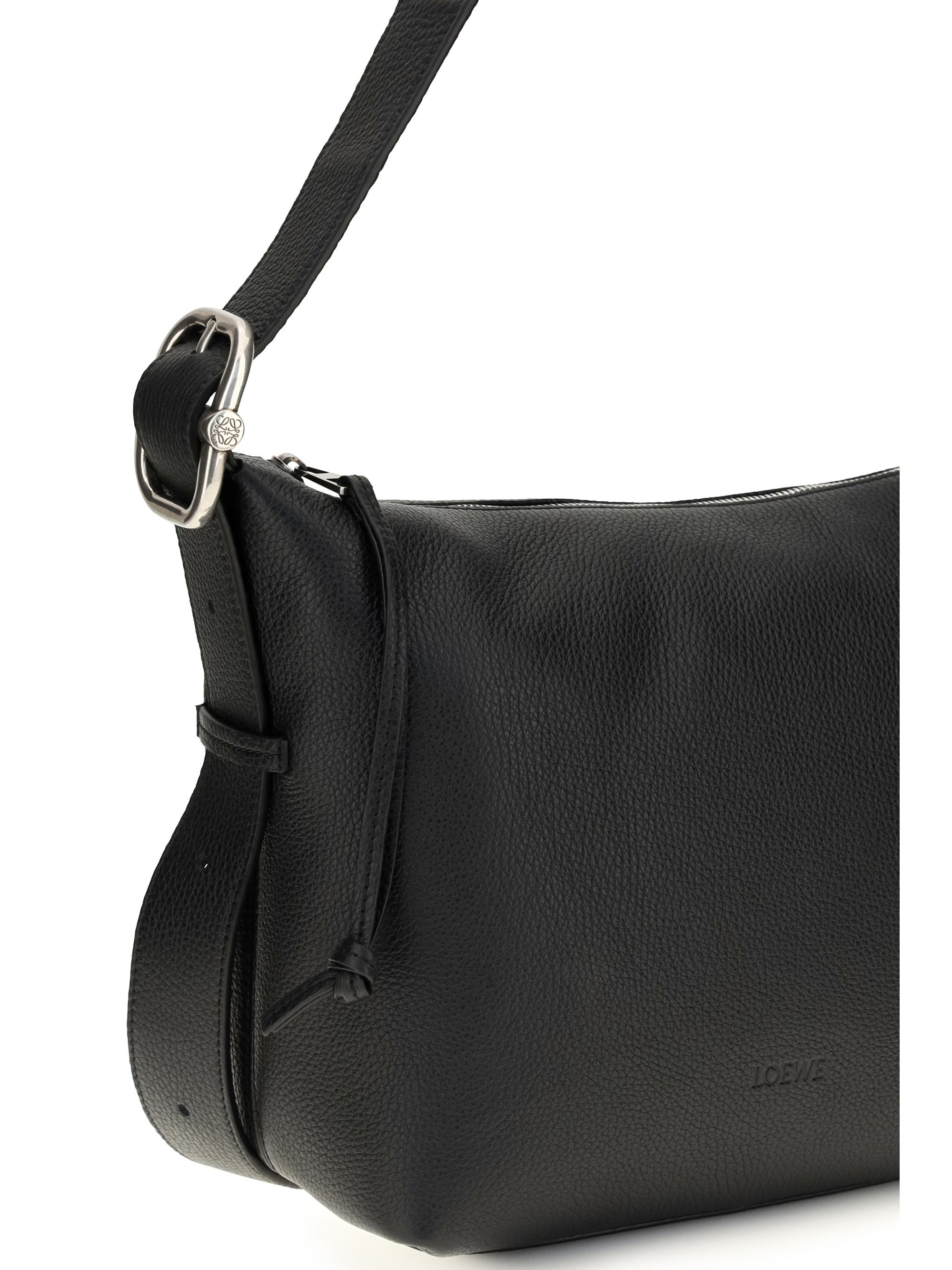 Medium Loop Hobo Bag in grained calfskin