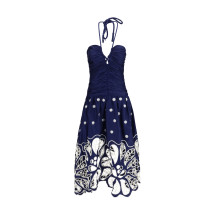 Richelieu embroidered midi Dress