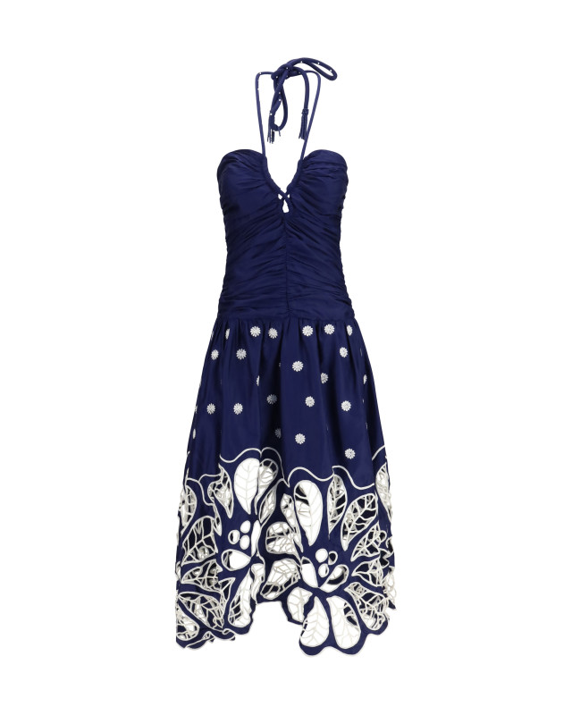 Richelieu embroidered midi Dress