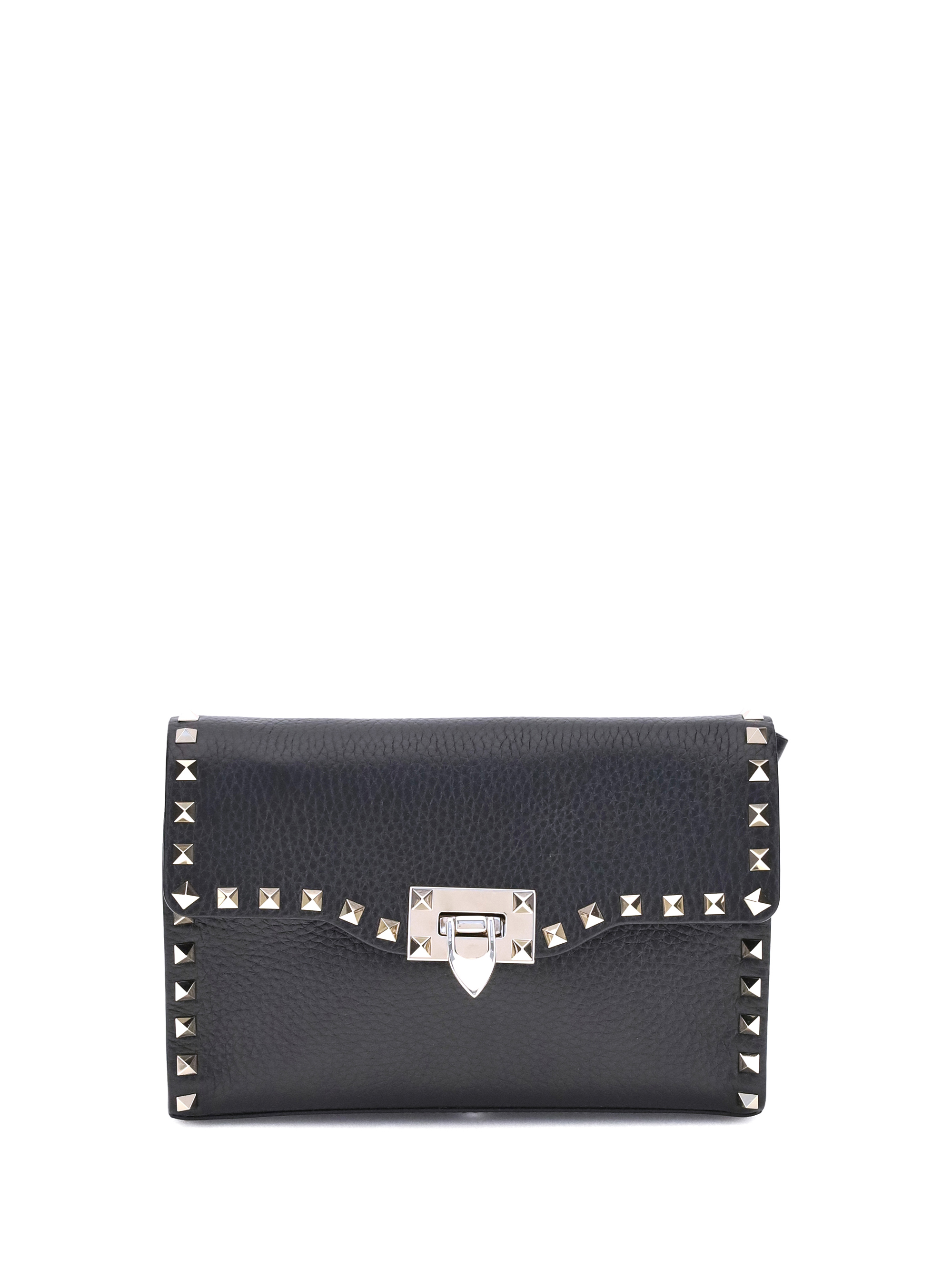 Rockstud mini Shoulder Bag in garnet calfskin