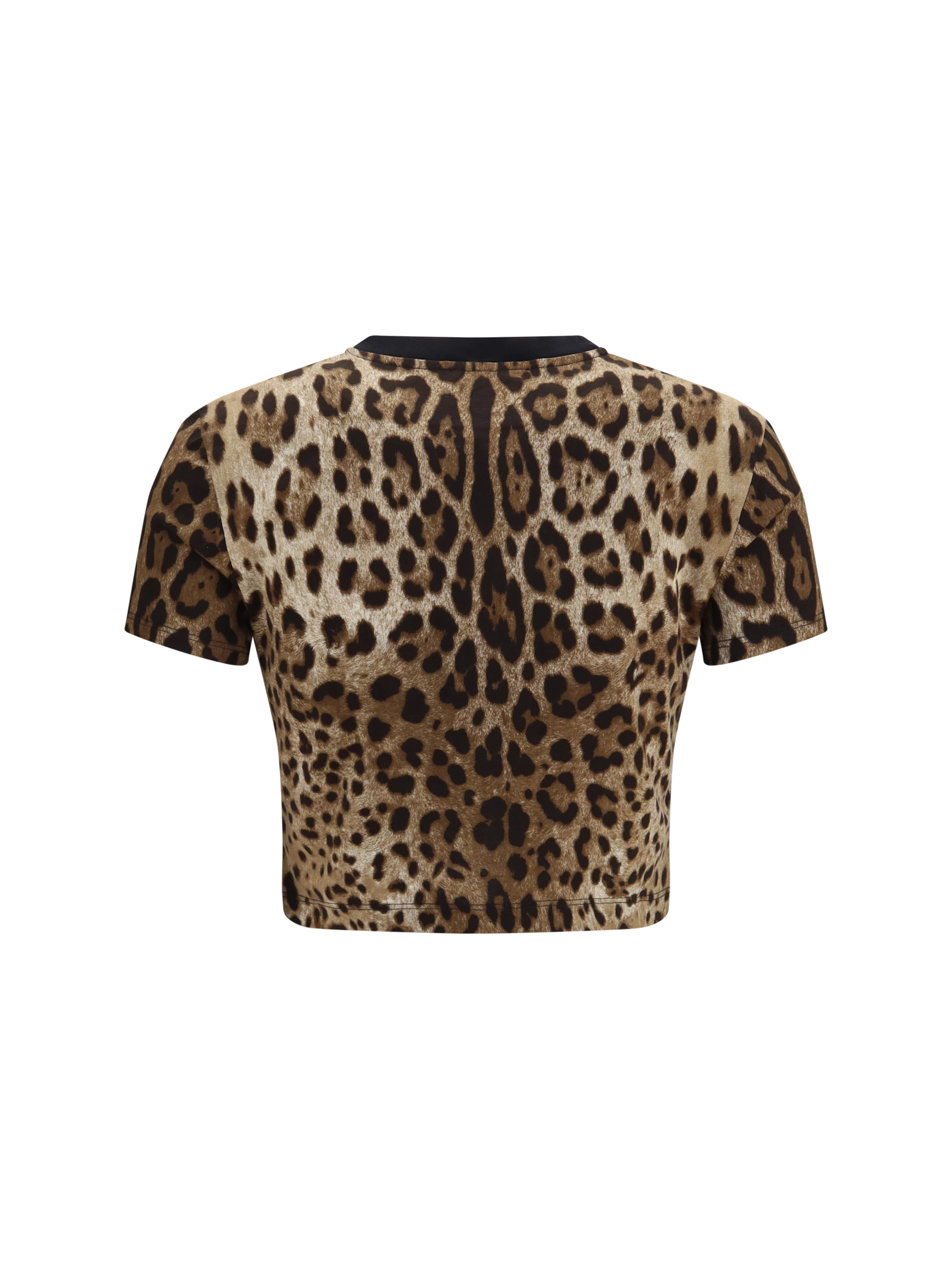 Leopard-print cropped T-shirt