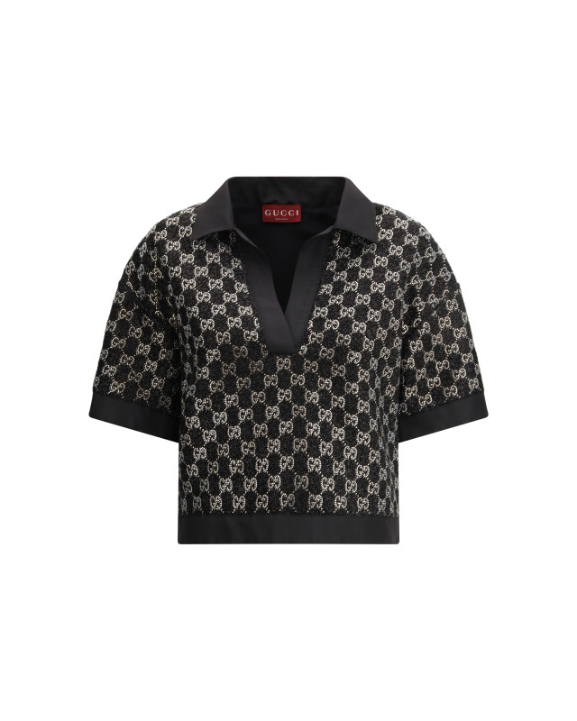 Wool lamé tweed Top