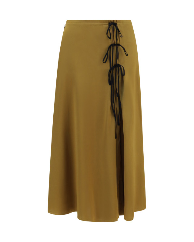 Satin midi Skirt with tie details