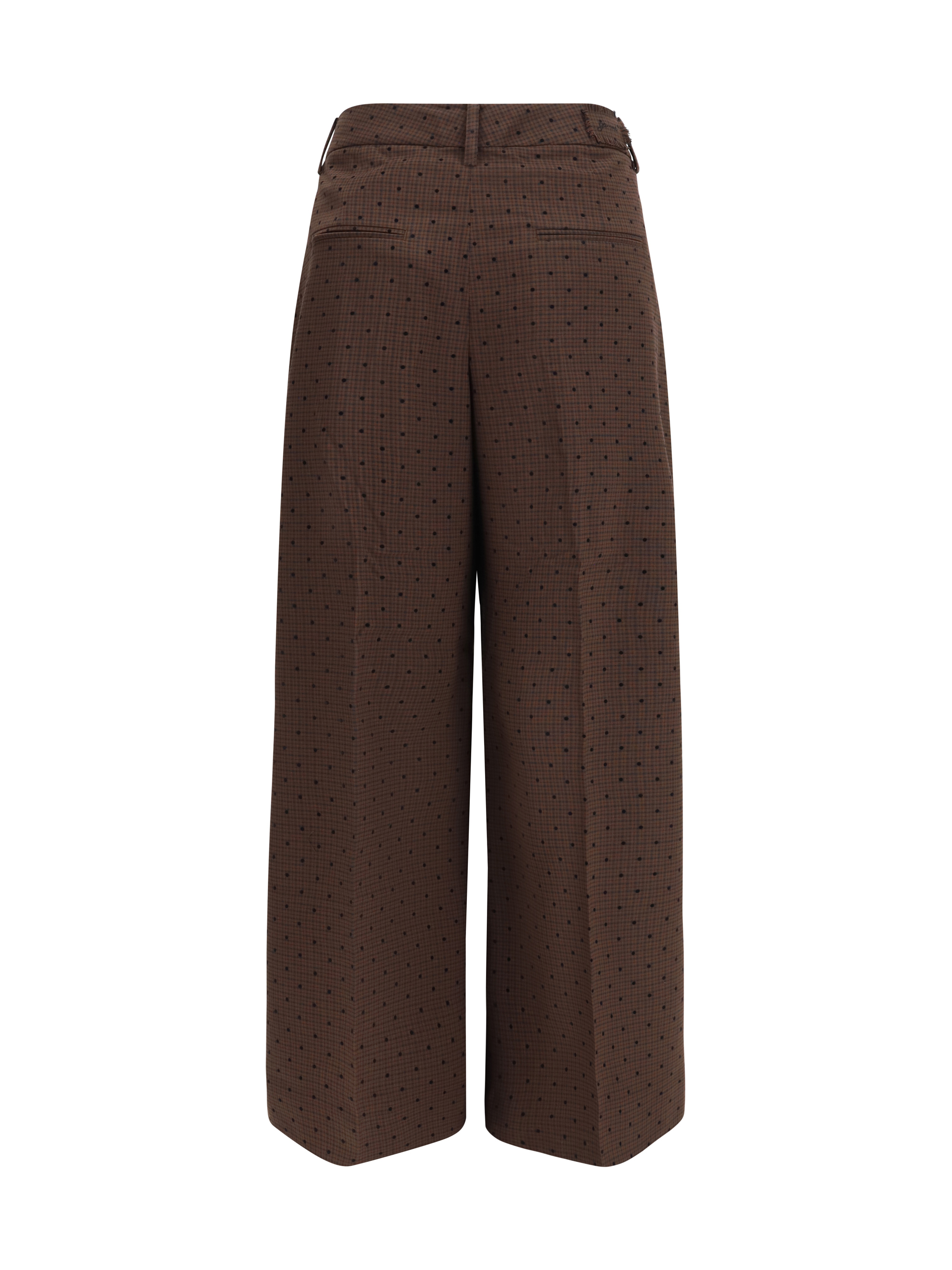 Flocked plaid crossover Pants