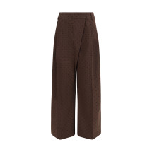 Flocked plaid crossover Pants