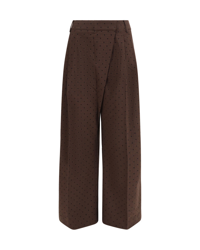 Flocked plaid crossover Pants