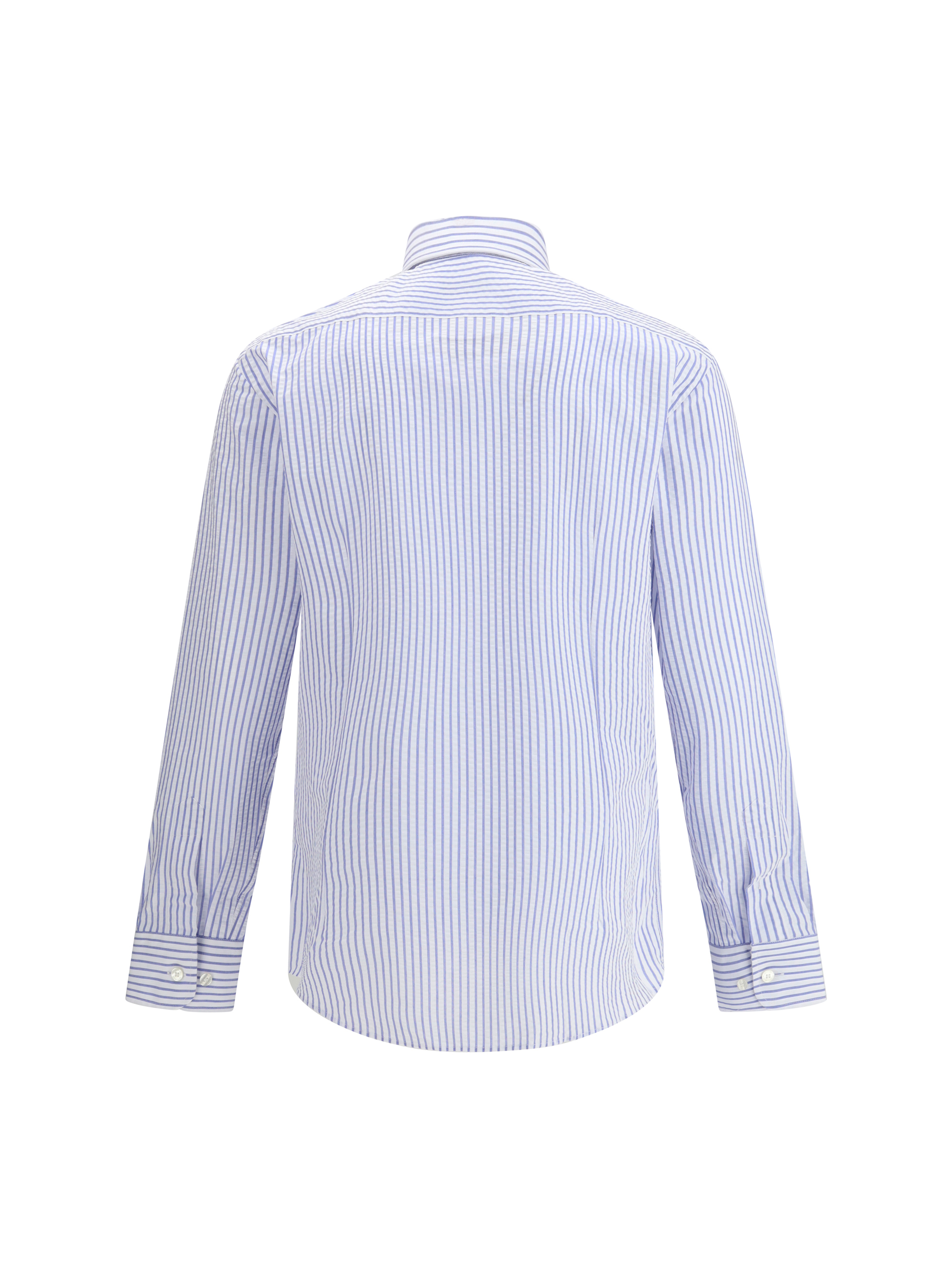 Striped cotton Shirt with an embroidered Pegaso logo on the chest
