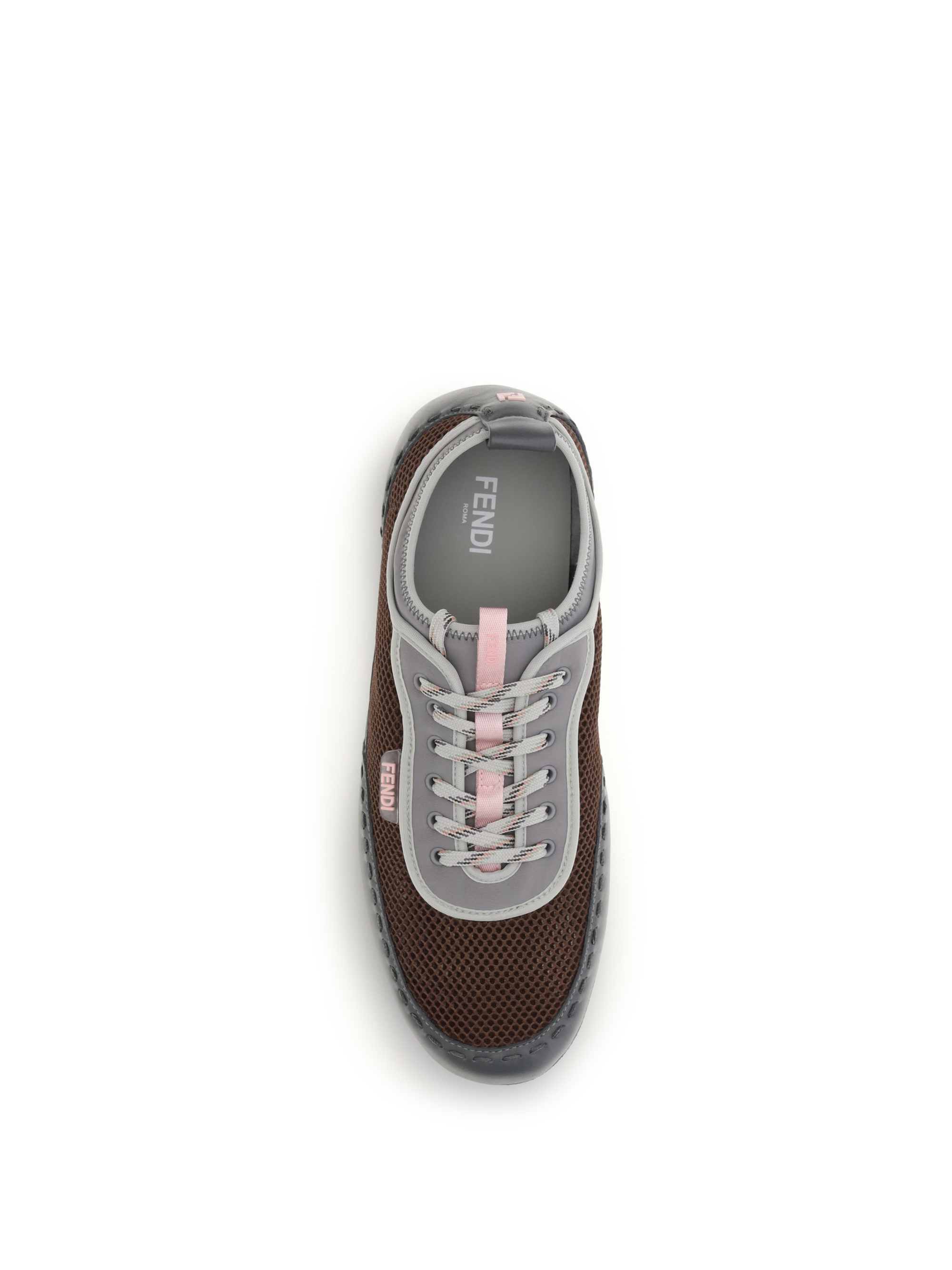 Leather and mesh Sneakers by Fendi