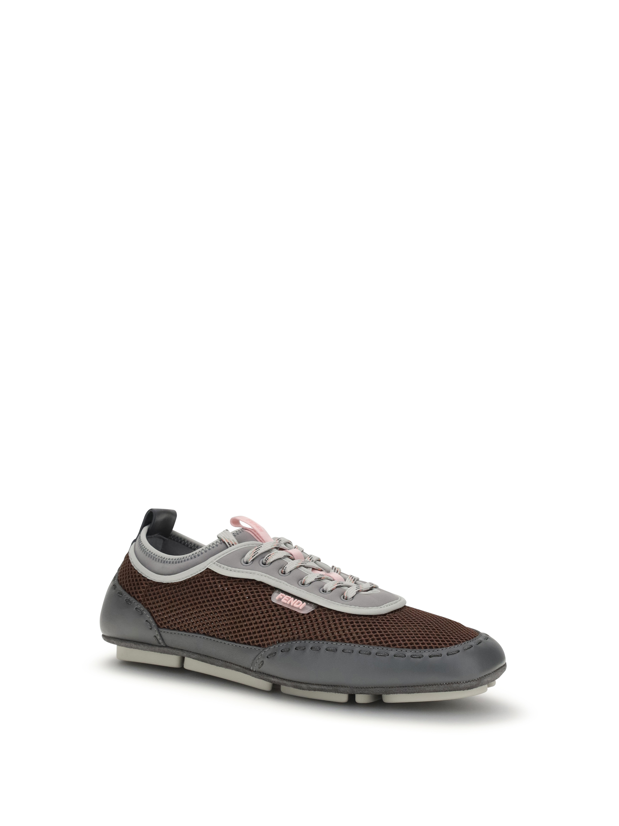 Leather and mesh Sneakers by Fendi