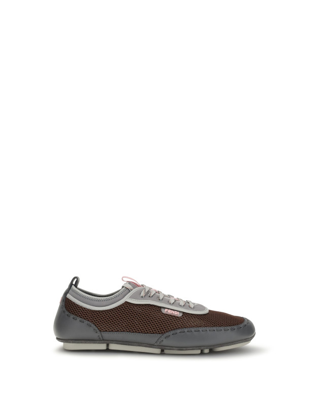 Leather and mesh Sneakers by Fendi