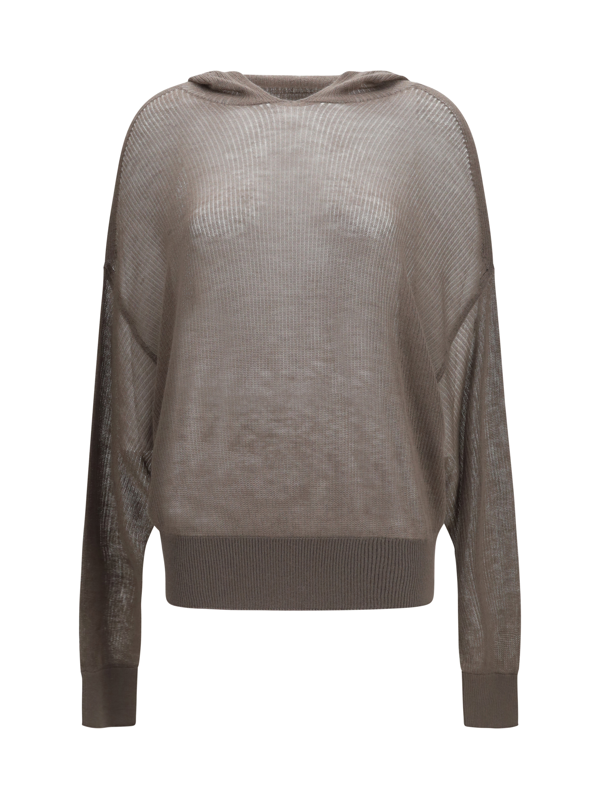 Semi-sheer knit Hoodie