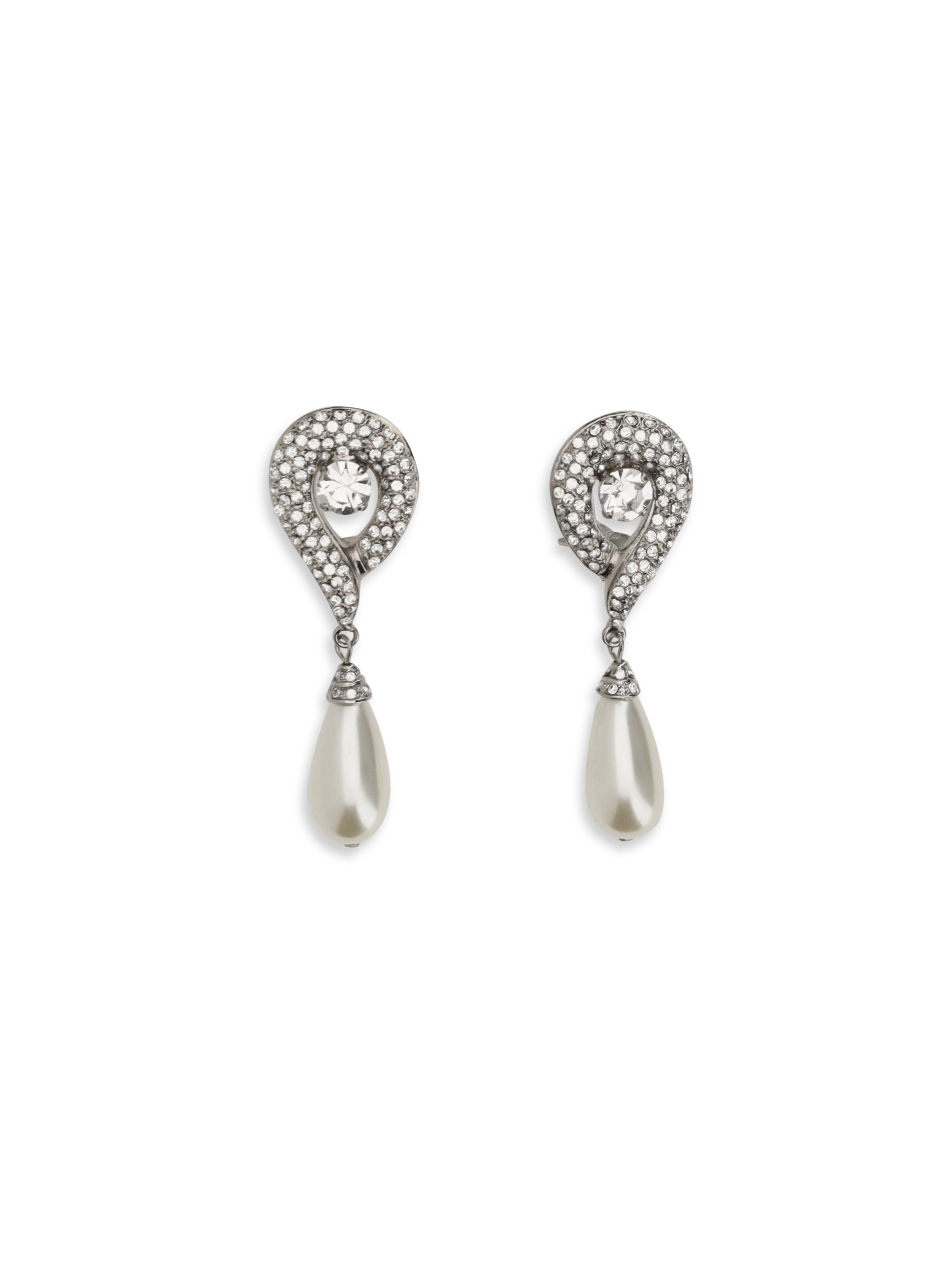 Crystal Earrings with pearl pendants