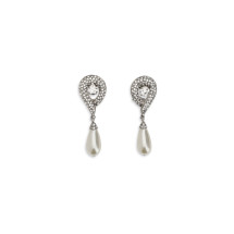 Crystal Earrings with pearl pendants