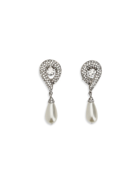 Crystal Earrings with pearl pendants