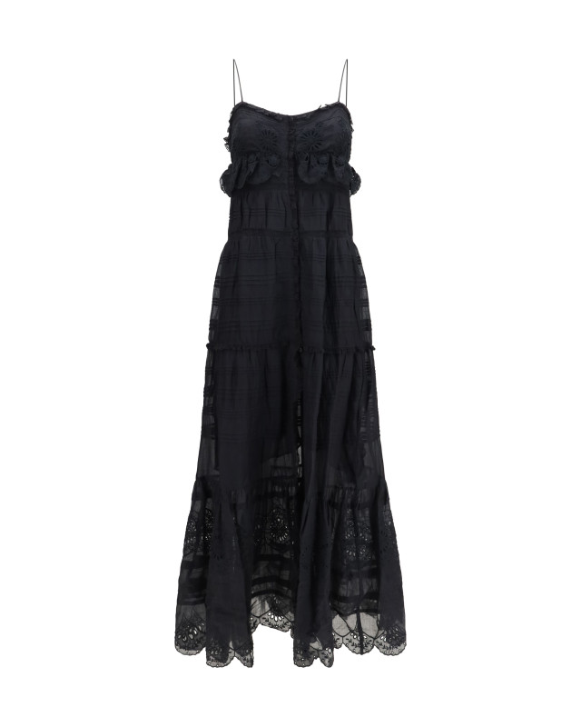 Paule long ruffled Dress