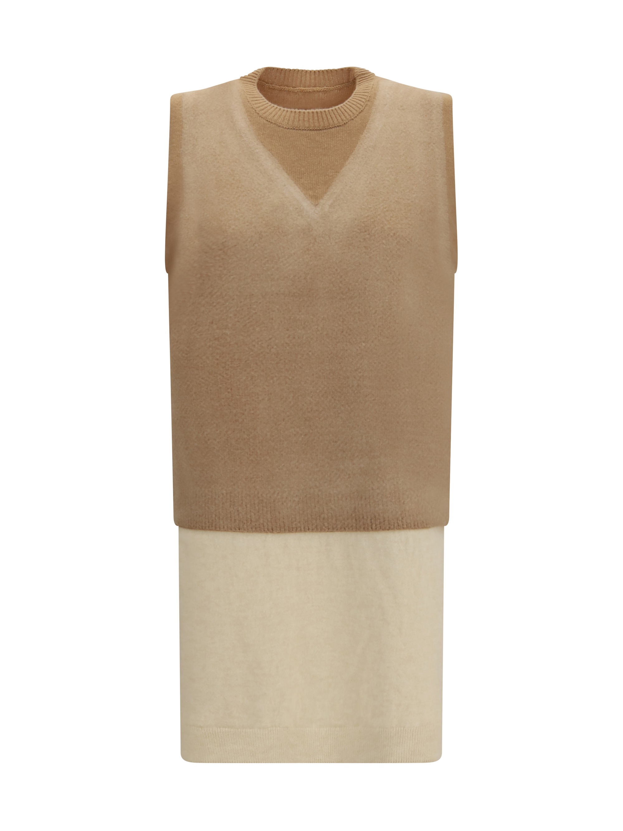 Double-layer wool Knit Vest