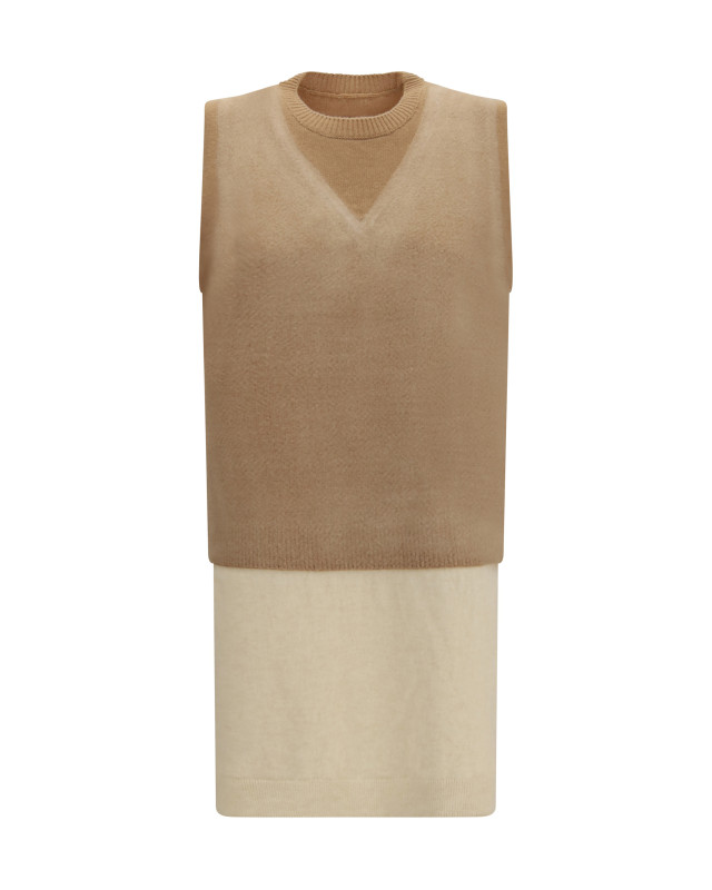 Double-layer wool Knit Vest