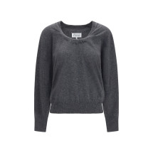 Wool Sweater with gathered neckline