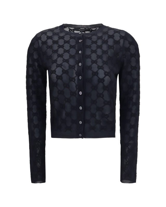 GG all-over viscose crepe Cardigan