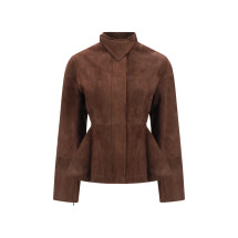 Peplum Jacket in suede goatskin