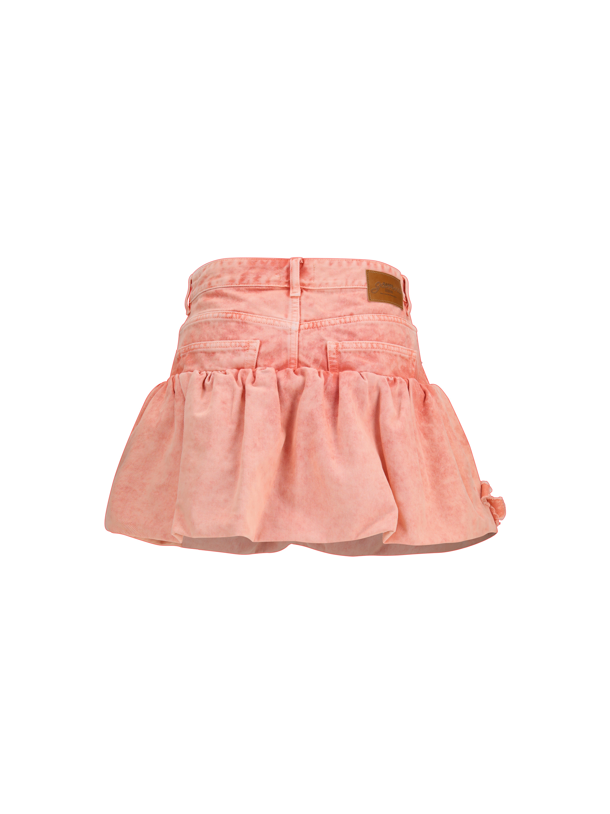 Mini Bubble Skirt in denim with appliqué roses