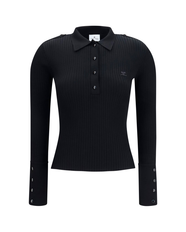 Ribbed knit Polo Shirt