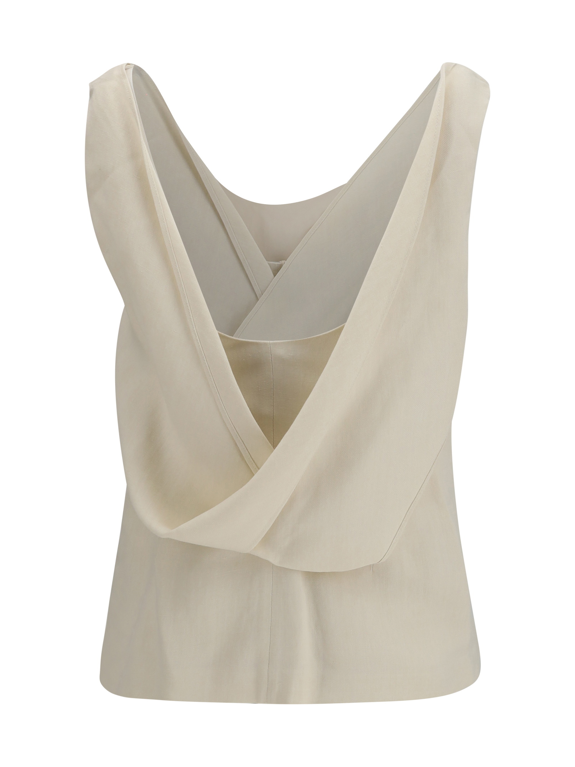 Viscose and linen twill Top