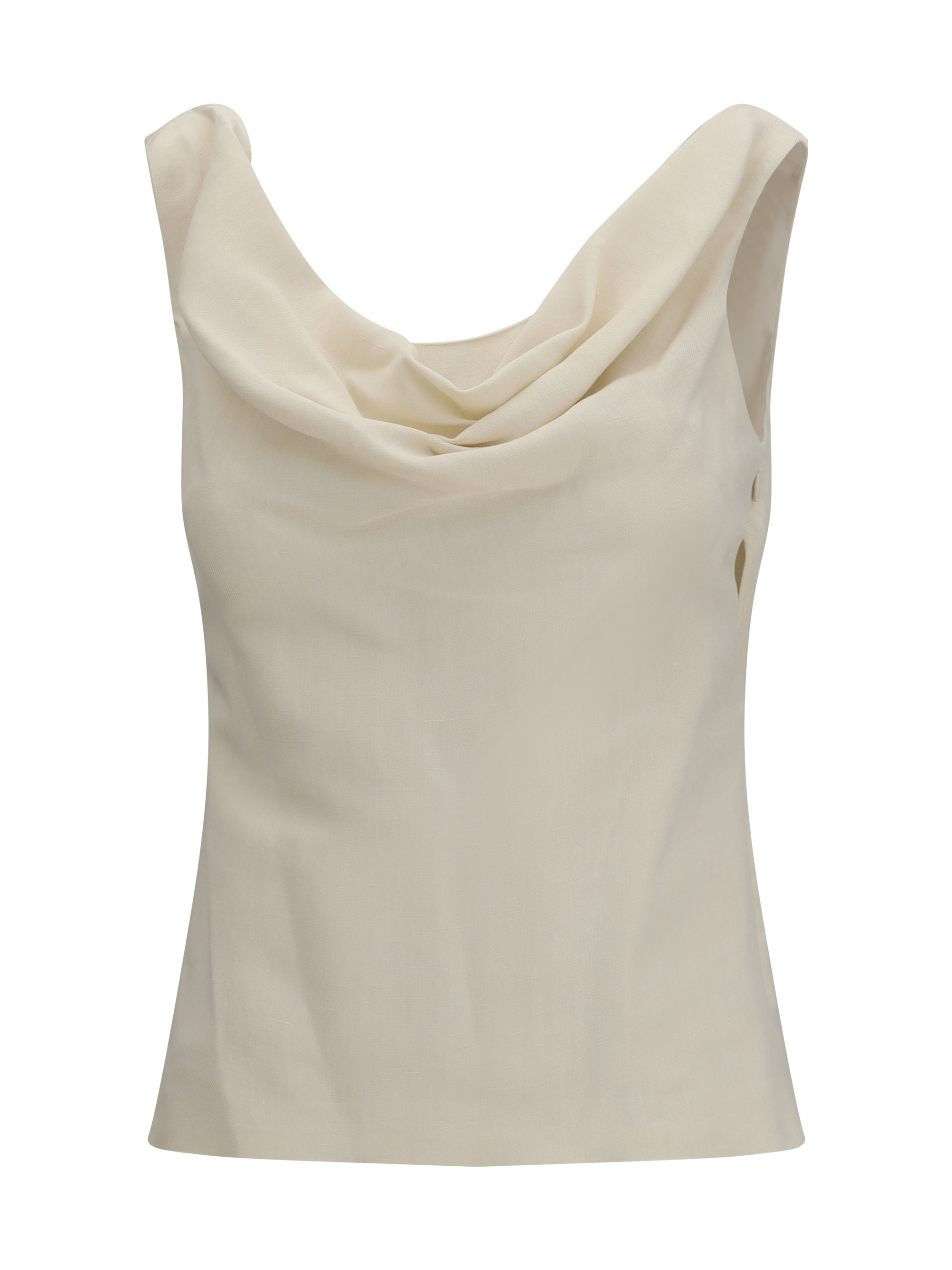 Viscose and linen twill Top