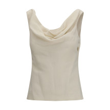 Viscose and linen twill Top