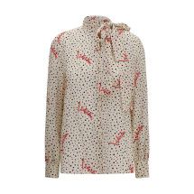 Crepe de chine bow-neck Shirt