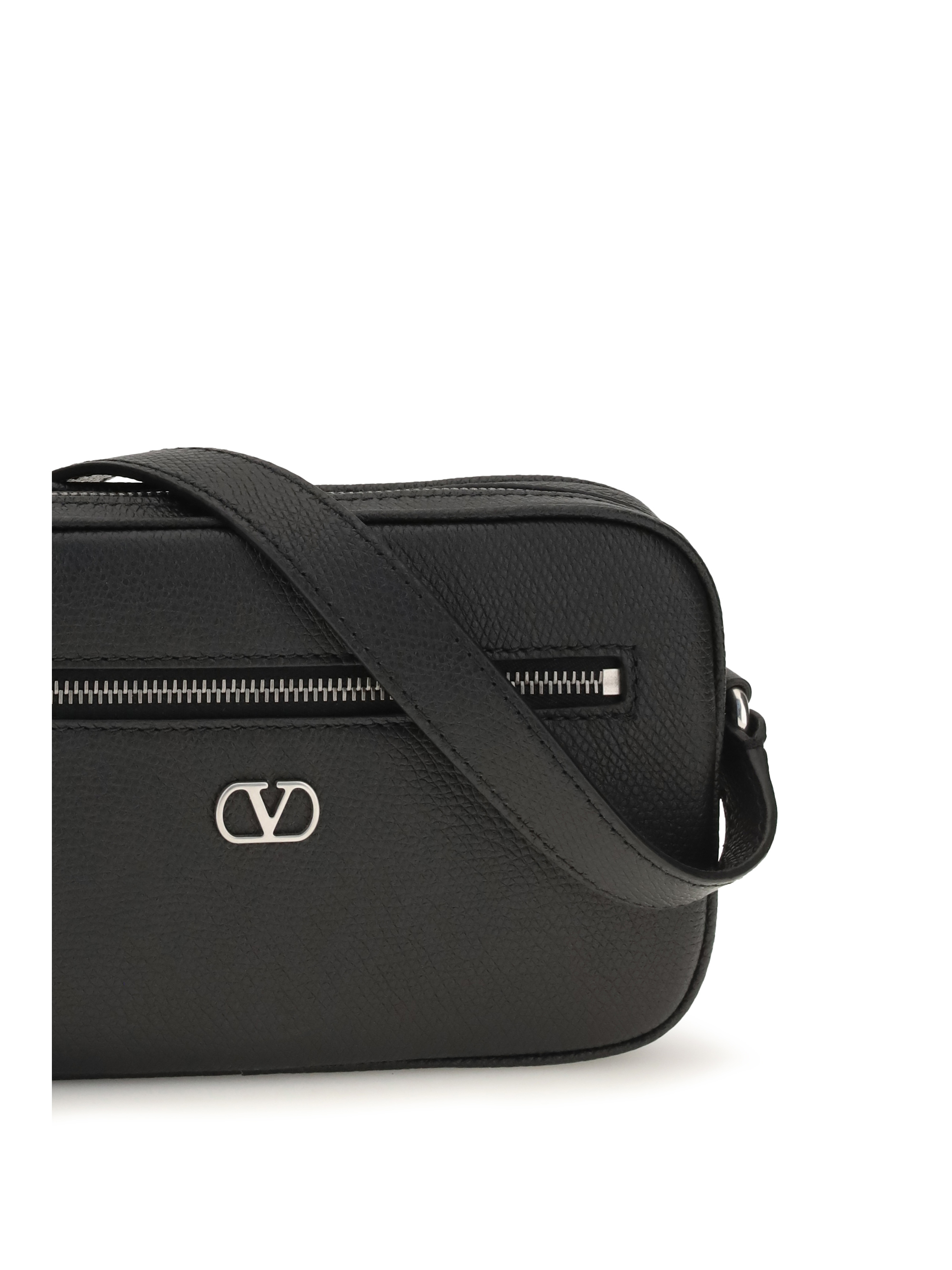 Grained leather Crossbody Bag with zip
