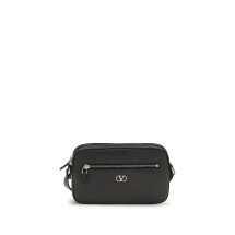 Grained leather Crossbody Bag with zip
