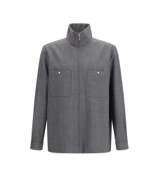 Mouliné wool shirt Jacket