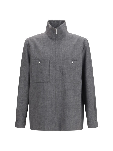 Mouliné wool shirt Jacket