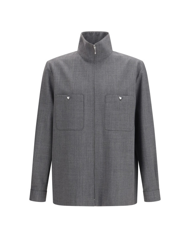 Mouliné wool shirt Jacket