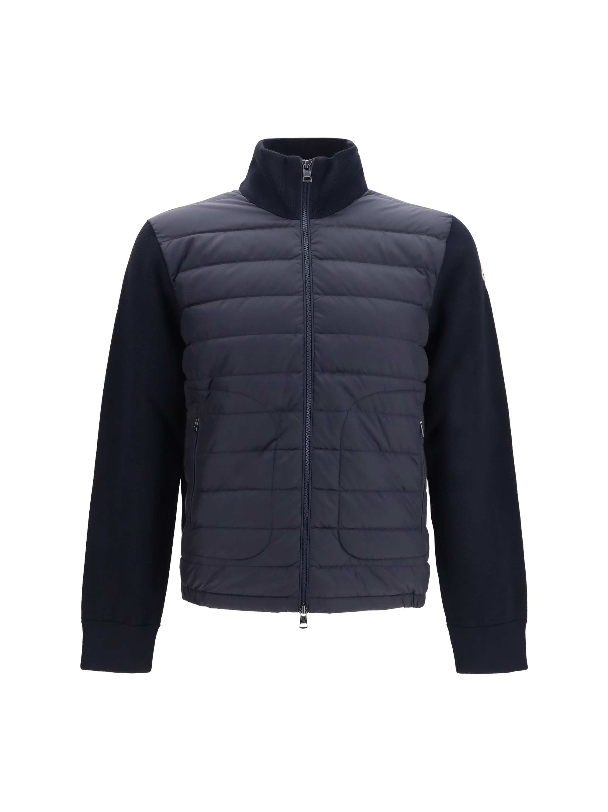 Cardigan with padded zip closure