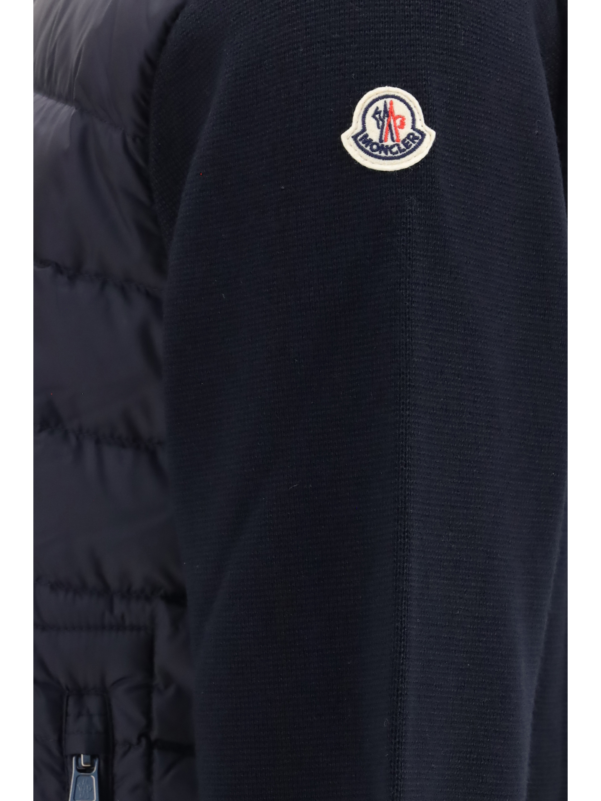 Cardigan with padded zip closure