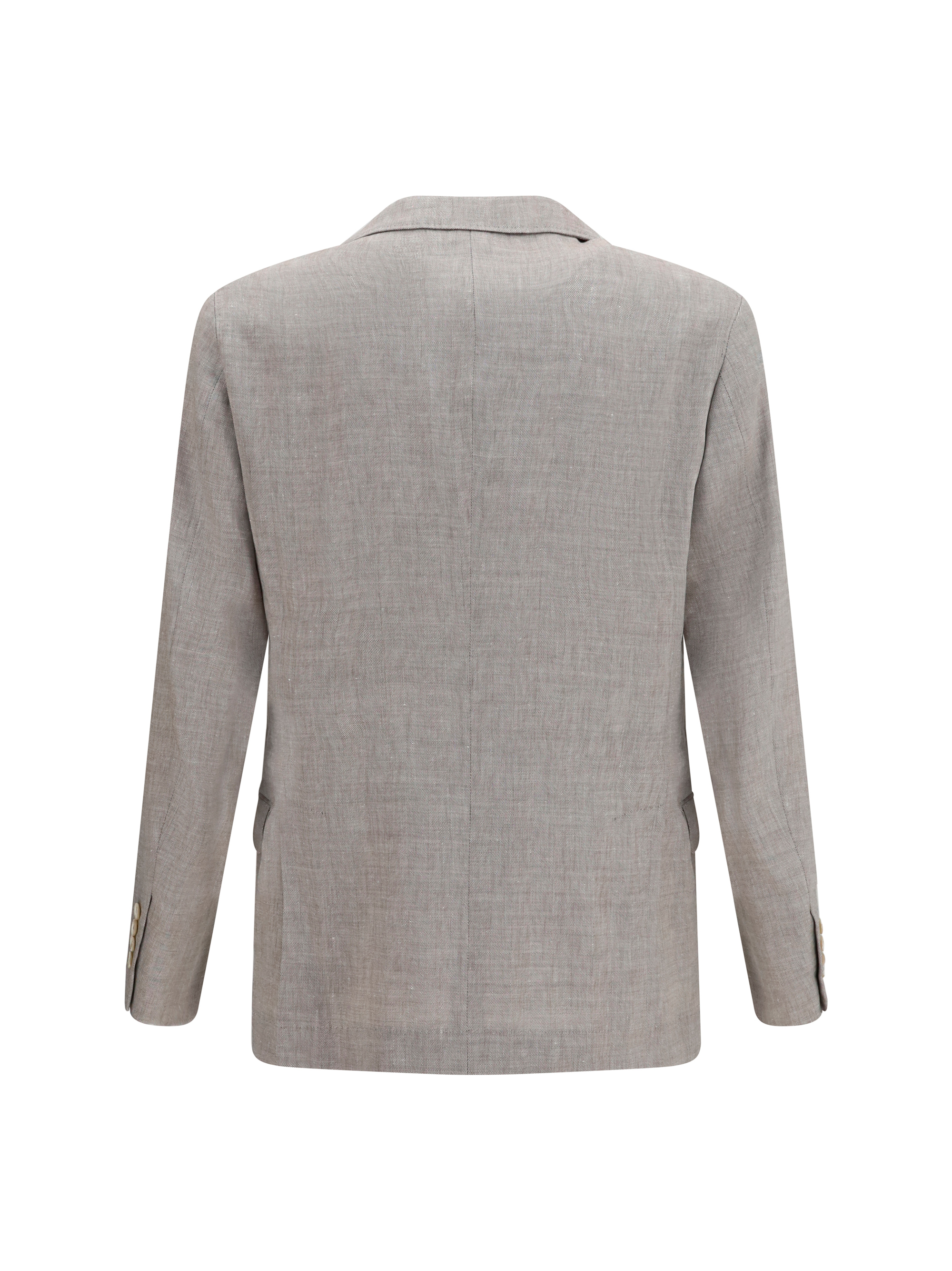 Deconstructed linen and wool chevron Jacket