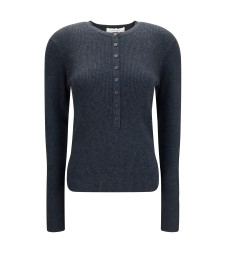 Airi Henley Sweater in cotton and cashmere